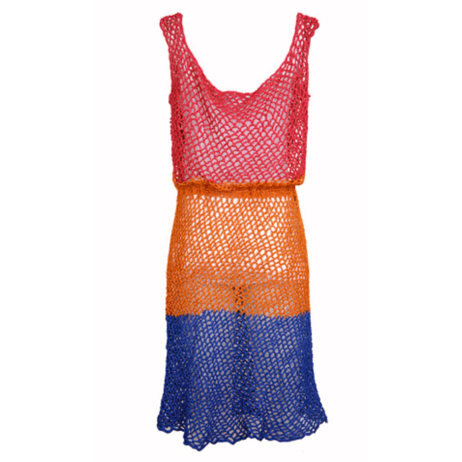 Rose Carmine Crochet Beach Dress