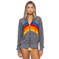 *LANDING NOW* Mountain Stitch Chevron Zip Hoodie Heather Grey