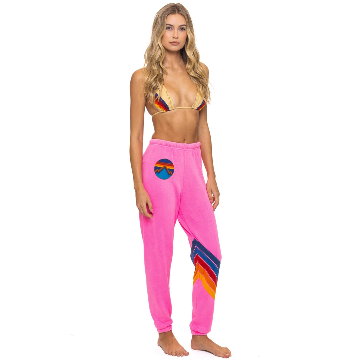 *LANDING NOW* Circle Chevron Sweatpants Neon Pink