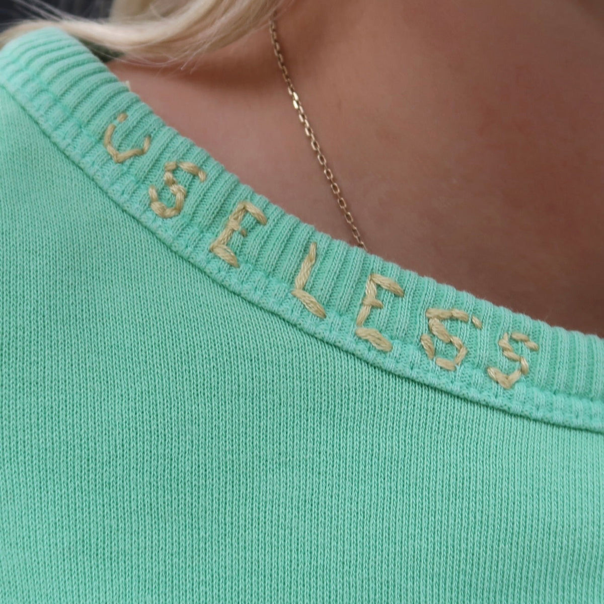 Useless Upcycled Snoopy Green Sweat