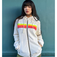 *NEW COLOUR* 5 Stripe Zip Up Vintage White/White Neon