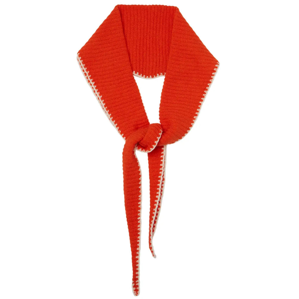 Cashmere Diamond Skinny Scarf Stitching Red