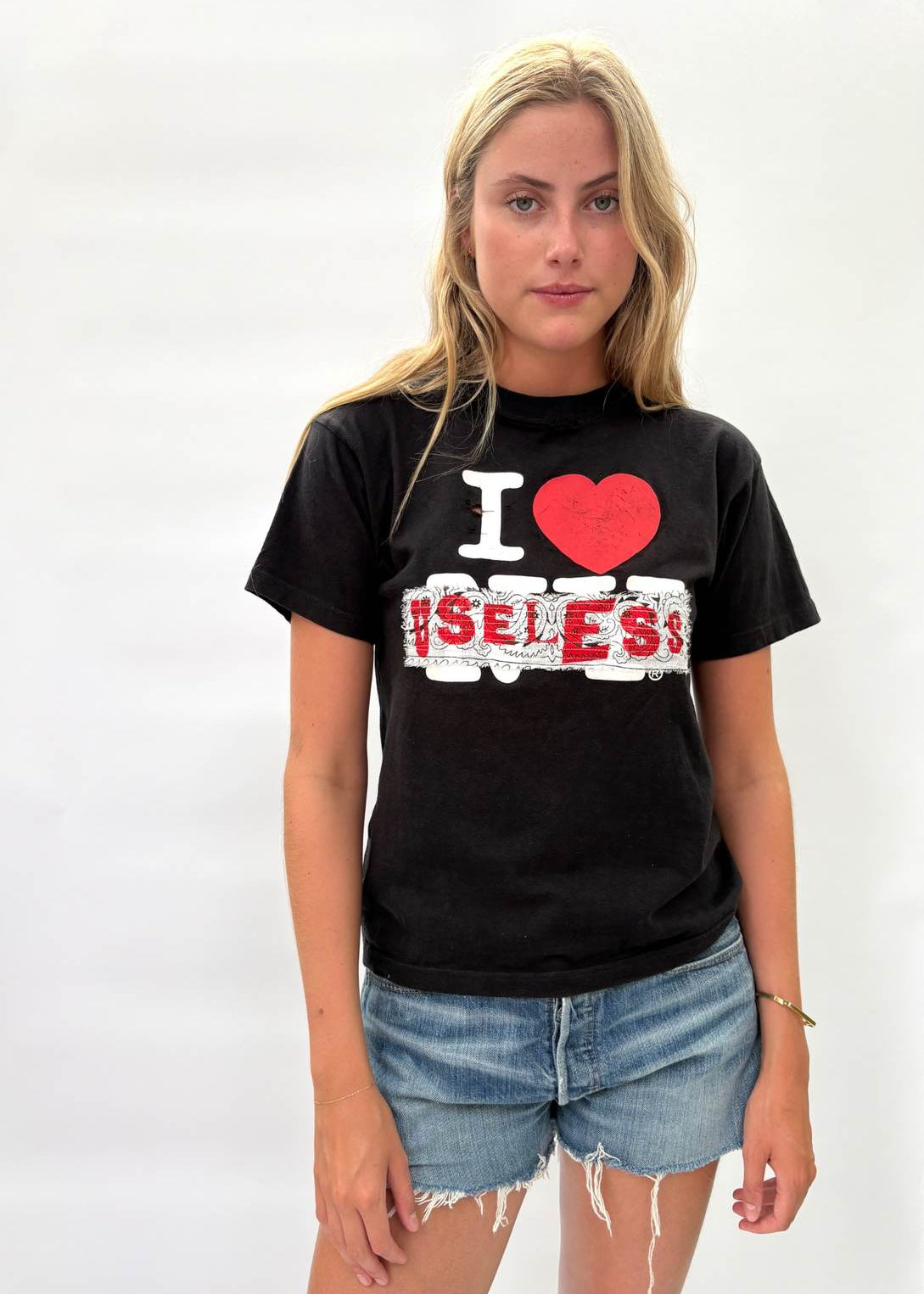 020. I Love Useless Black T Shirt