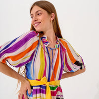 Mii Mona Dress Off-White Multicoloured