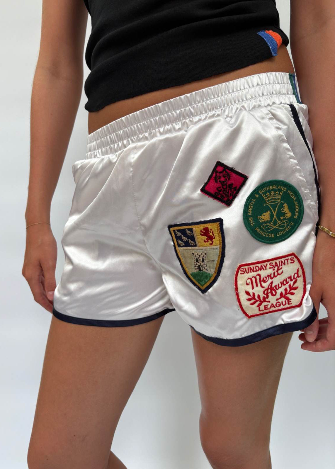 039. Satin Shorts White