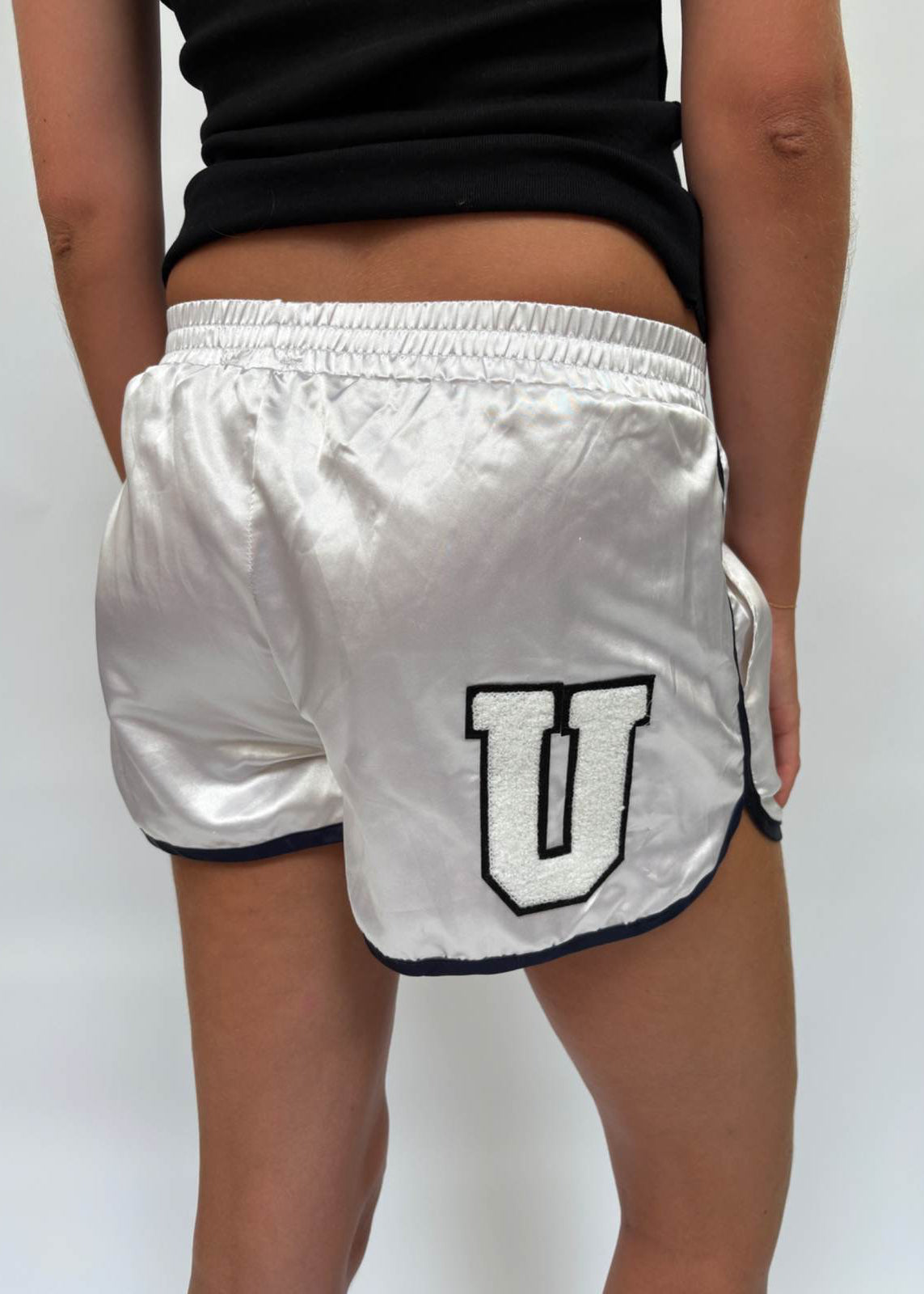 039. Satin Shorts White
