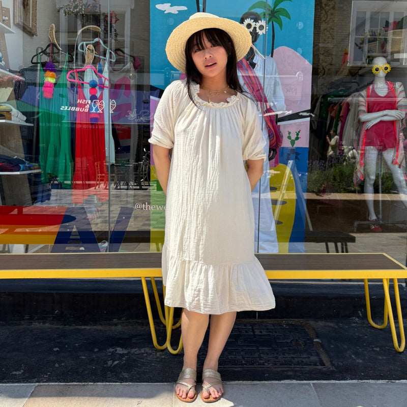 *NEW STYLE* Smocked Mini Ecru