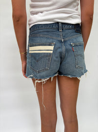047. Levi's Cut Offs White Tape