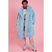 Baby Blue Faux Fur Oversized Coat