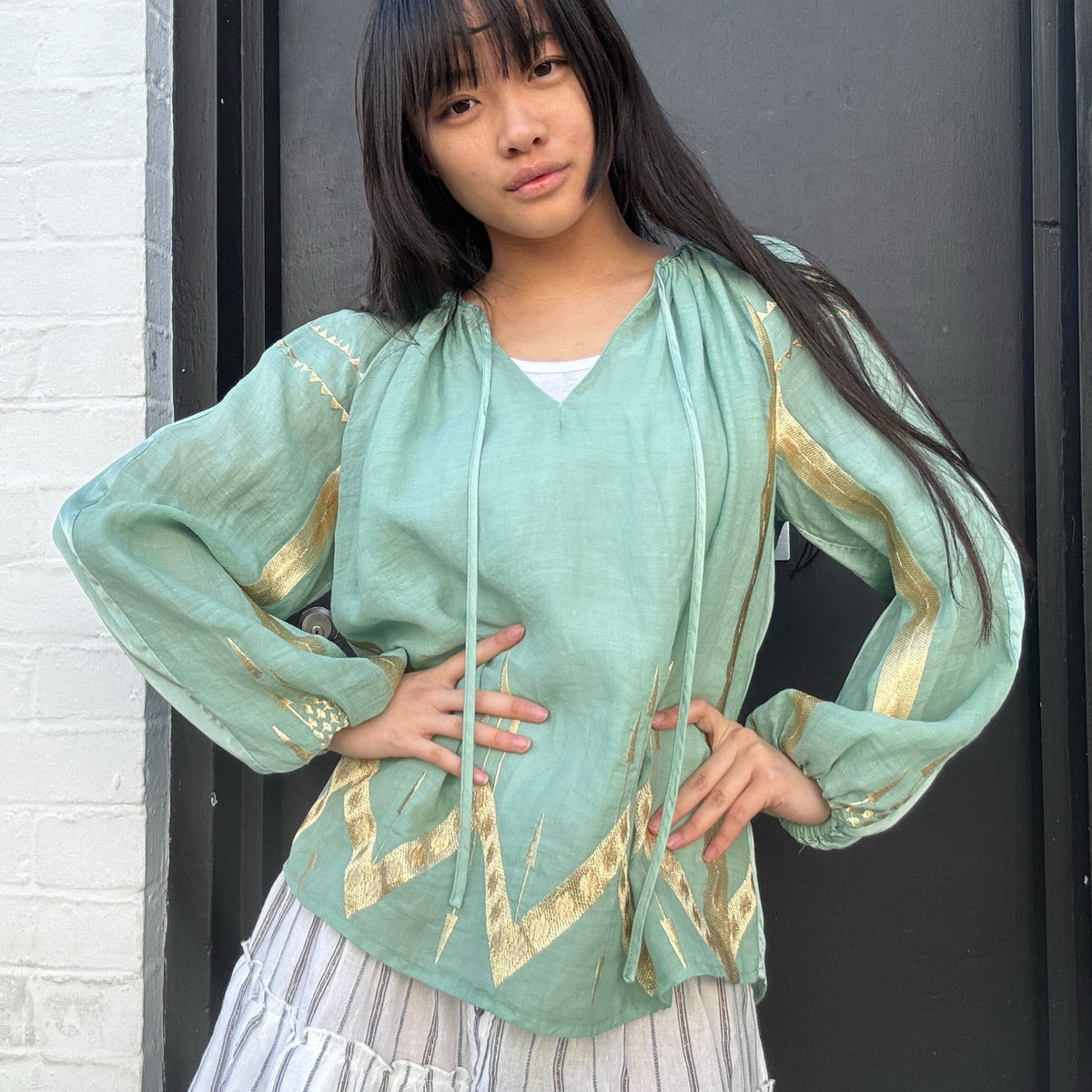 *LANDED* Sea Green Blouse