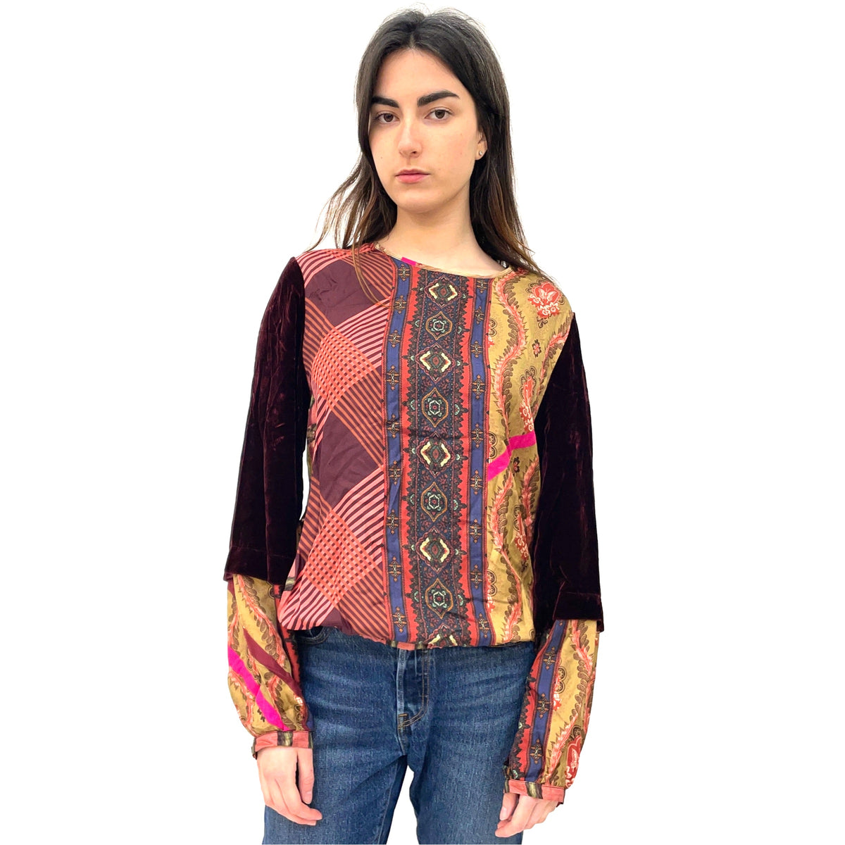 Pierre-Louis Mascia Silk and Velvet Blouse