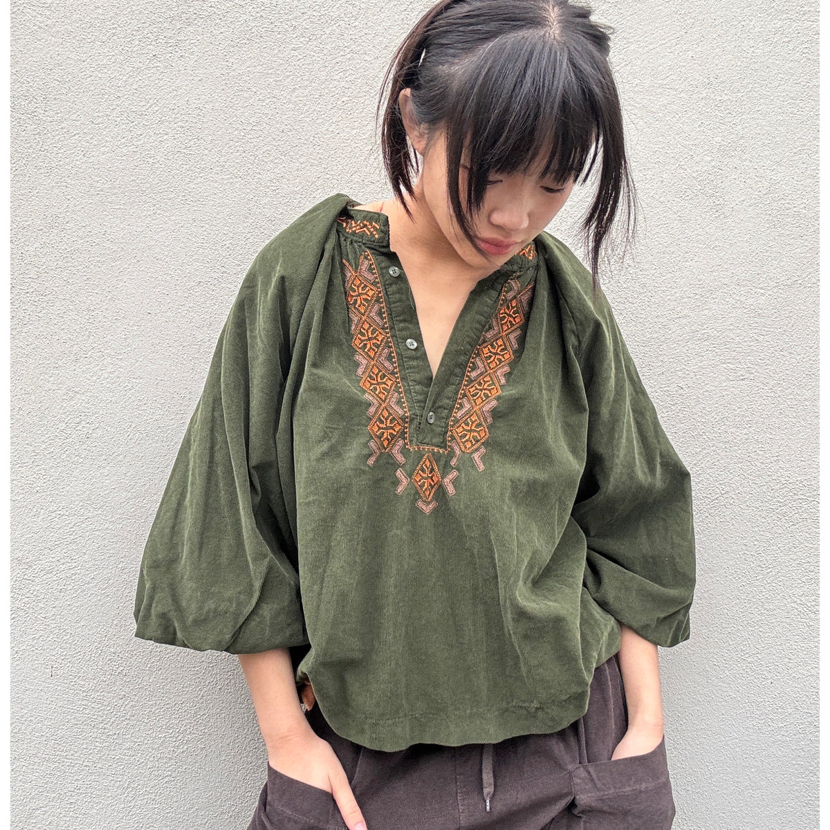 *NEW* Johanna Needlecord Shirt Olive