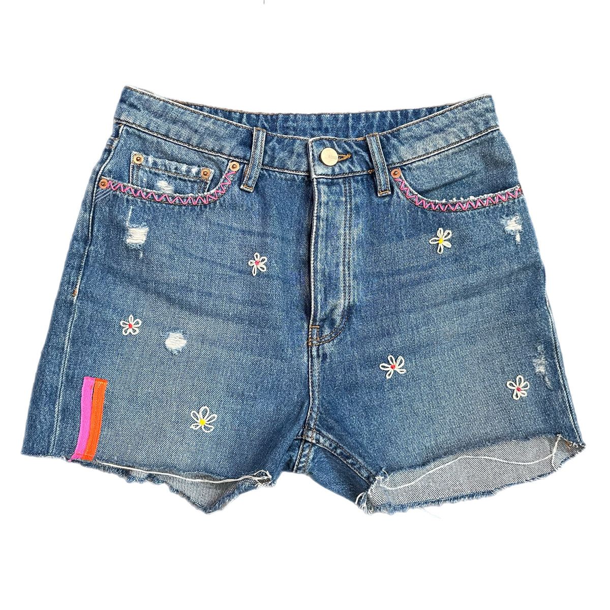 Useless Upcycled Denim Cut-Offs + Daisy Embroidery