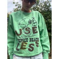 Useless Upcycled Snoopy Green Sweat