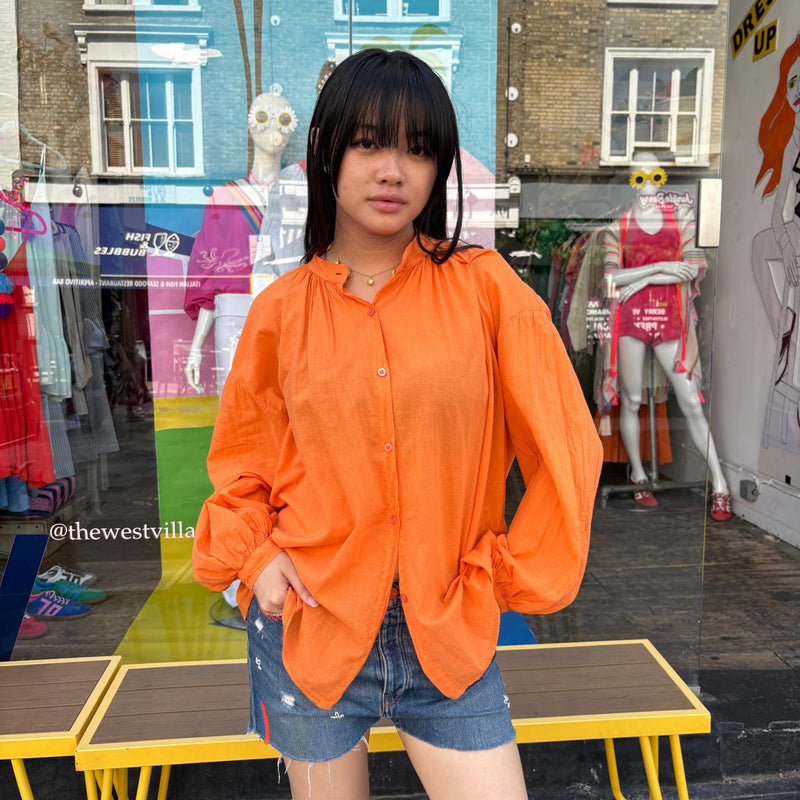 Lightweight Cotton Shirt Orange