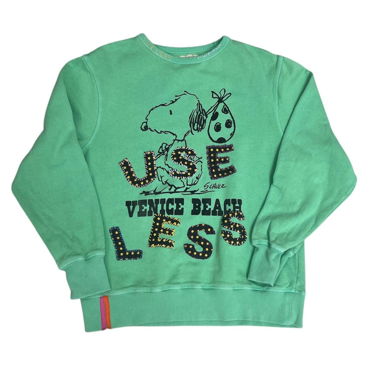 Useless Upcycled Snoopy Green Sweat