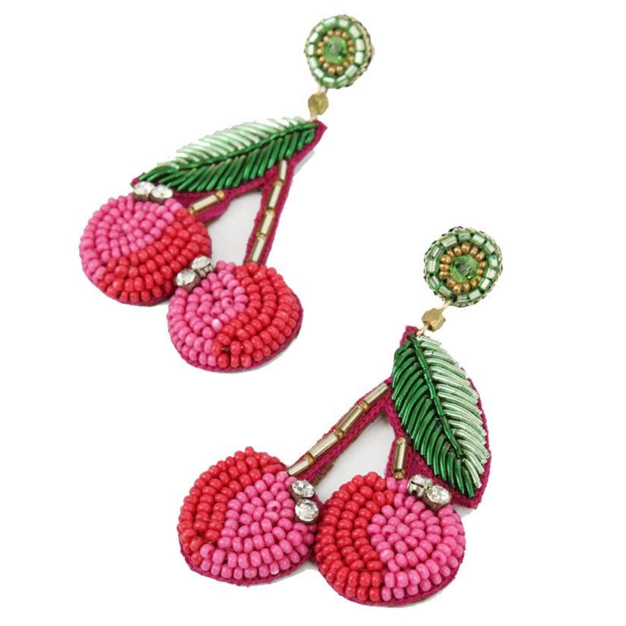 Doris Mini Cherry Beaded Earrings