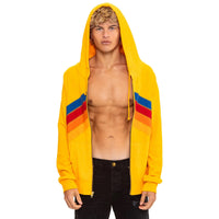 Mountain Stitch Chevron Zip Hoodie Gold