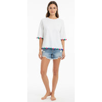 Short Sleeve Pom Pom Sweatshirt