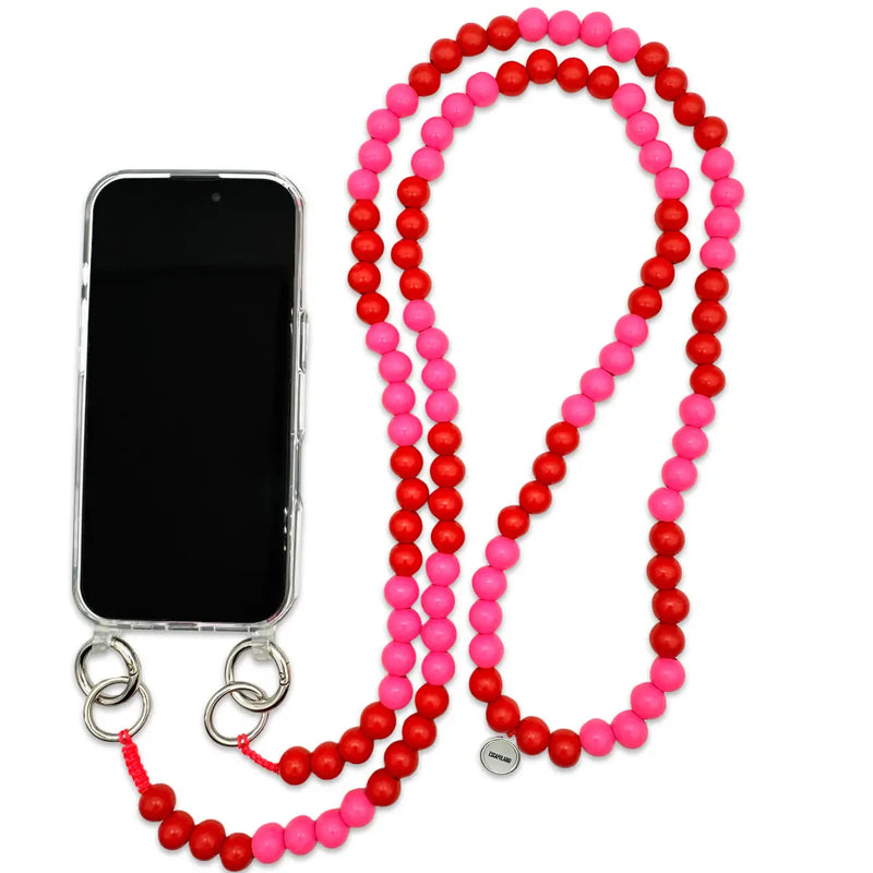 Pink/Red Beaded Phone Cord