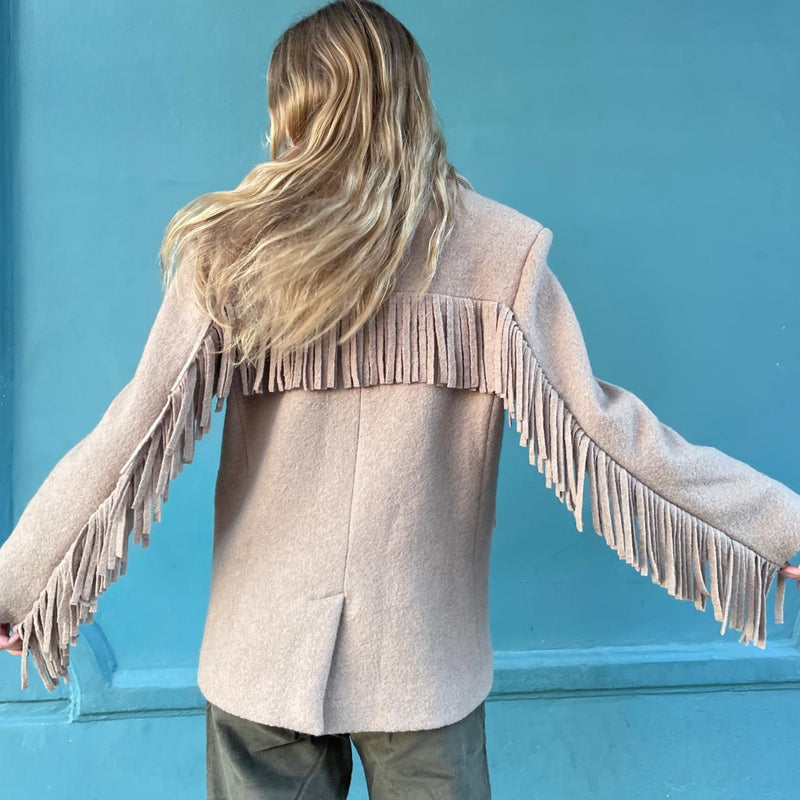 *NEW STYLE* Fringe Jacket Beige