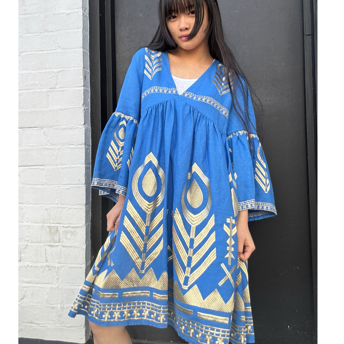 *LANDED* Blue Raf Feather Dress Midi