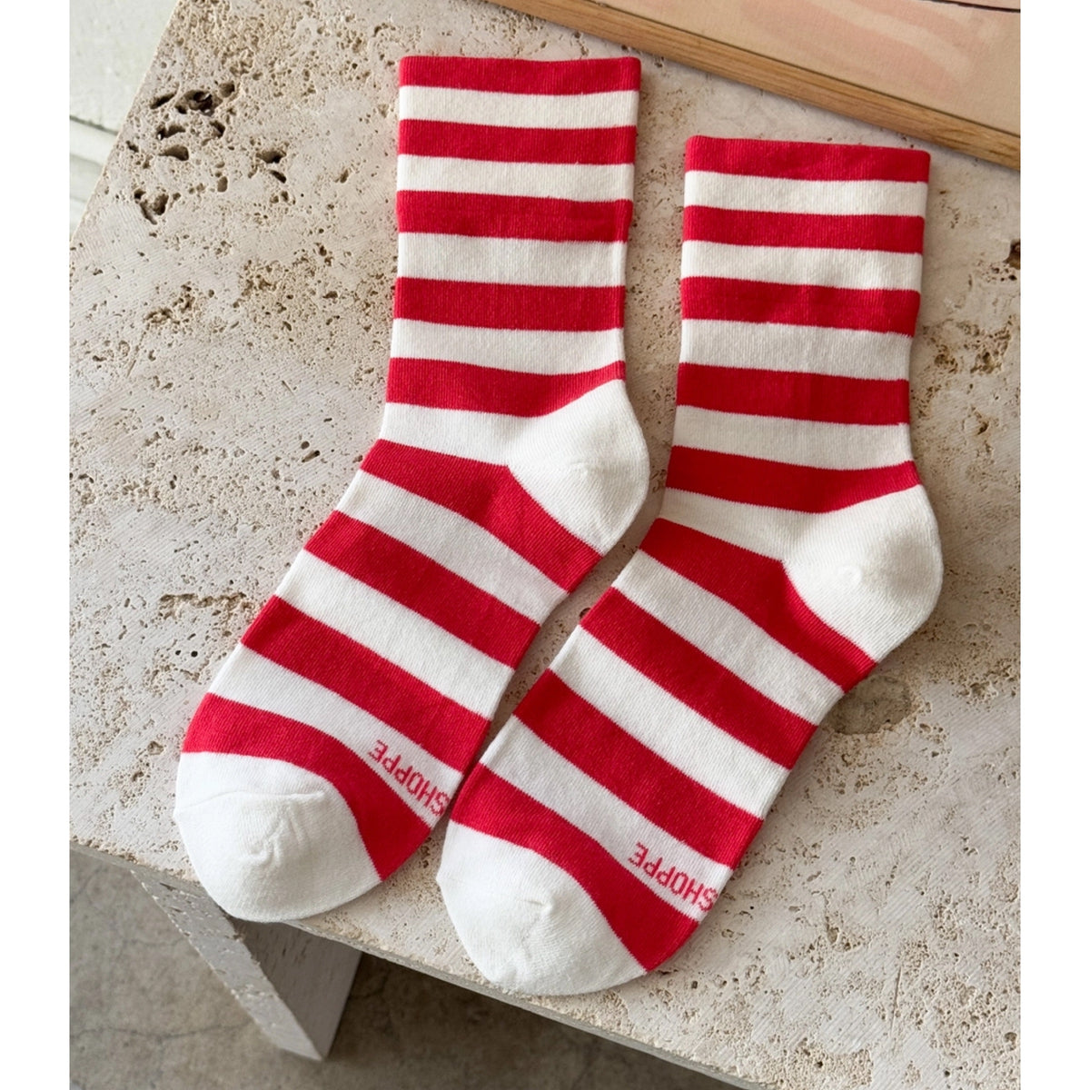 *NEW* Le Bon Shoppe Wally Socks Red Stripe
