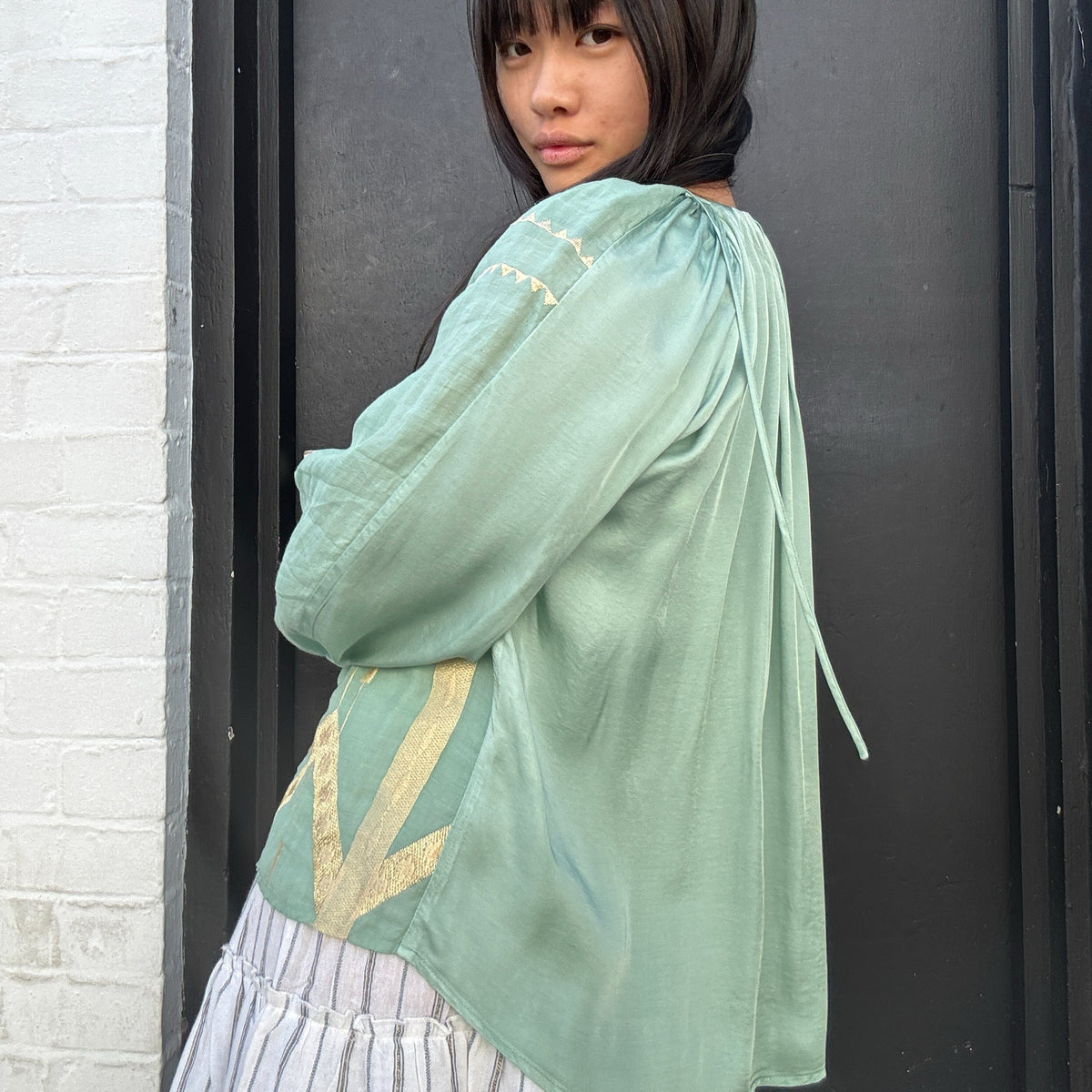 *LANDED* Sea Green Blouse