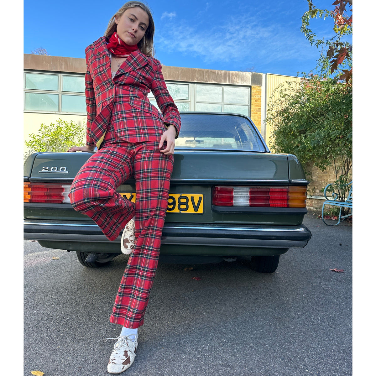 The West Village Melrose Trousers Red Tartan