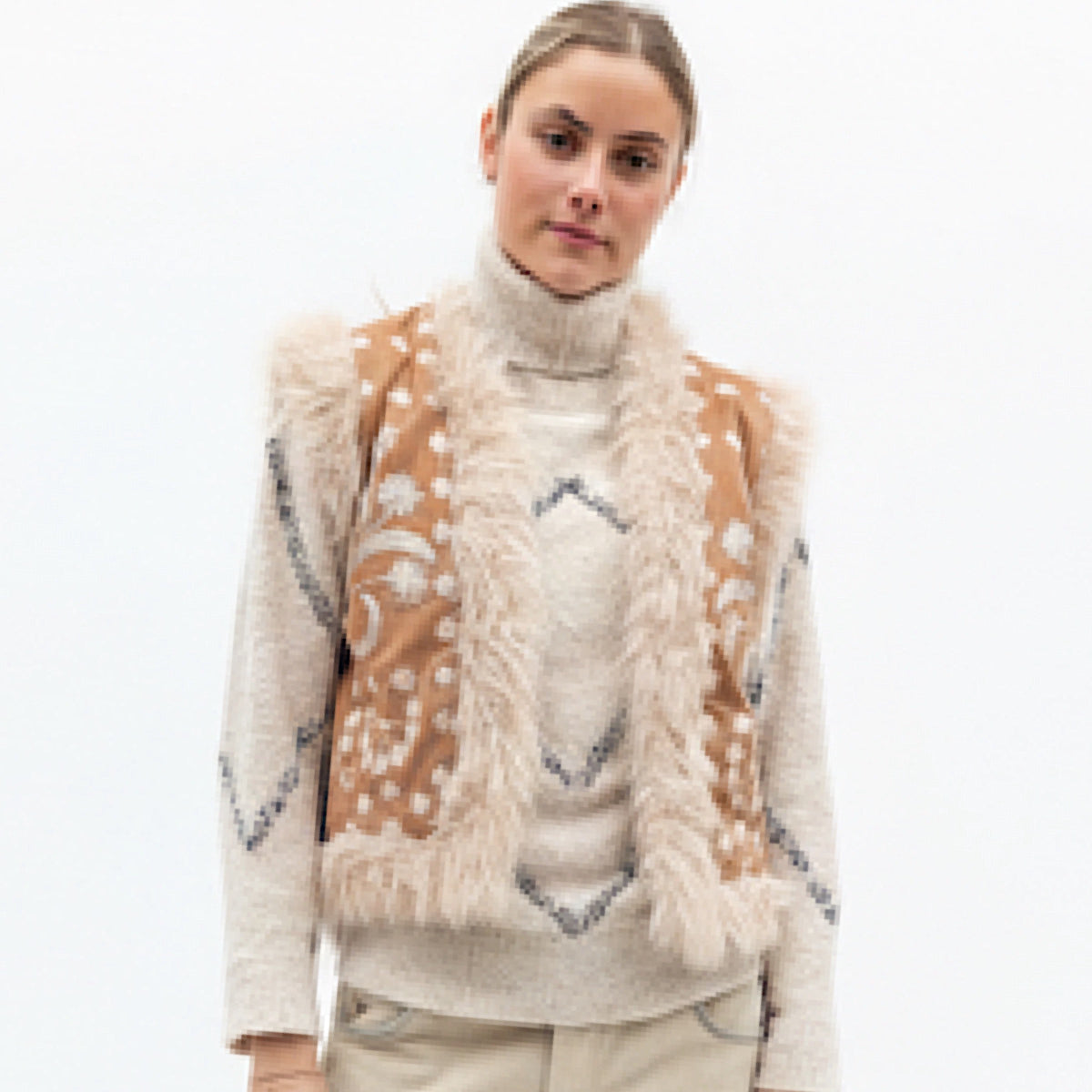 Johanna Faux Fur Gilet Natural