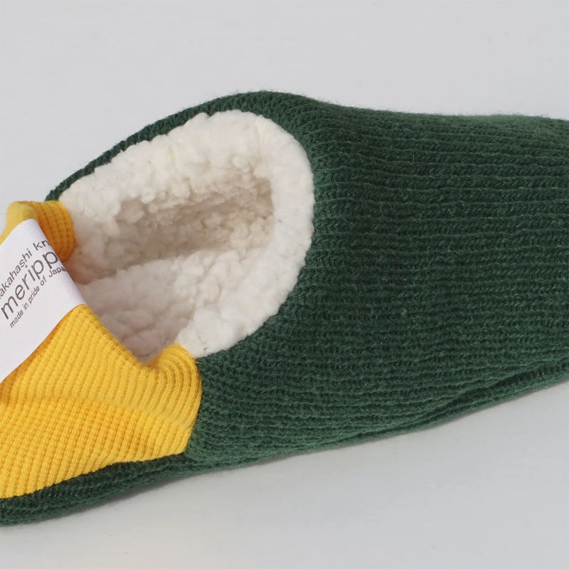 *NEW* Slippers Reversible Green Knit x Wool