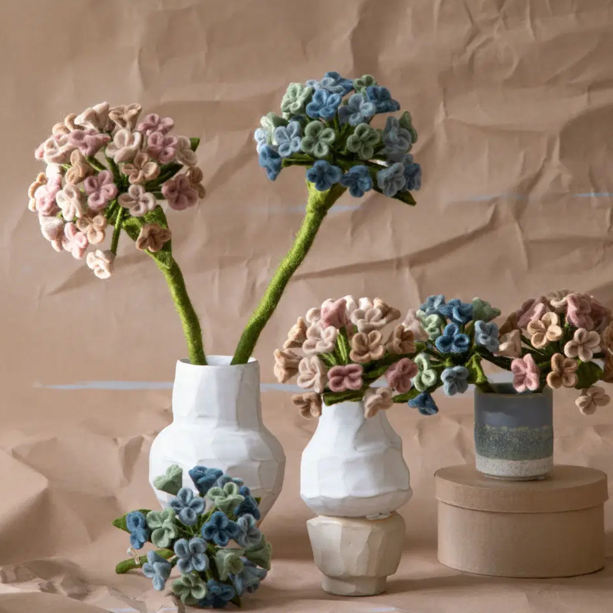 Felted Large Hydrangea Light Blue