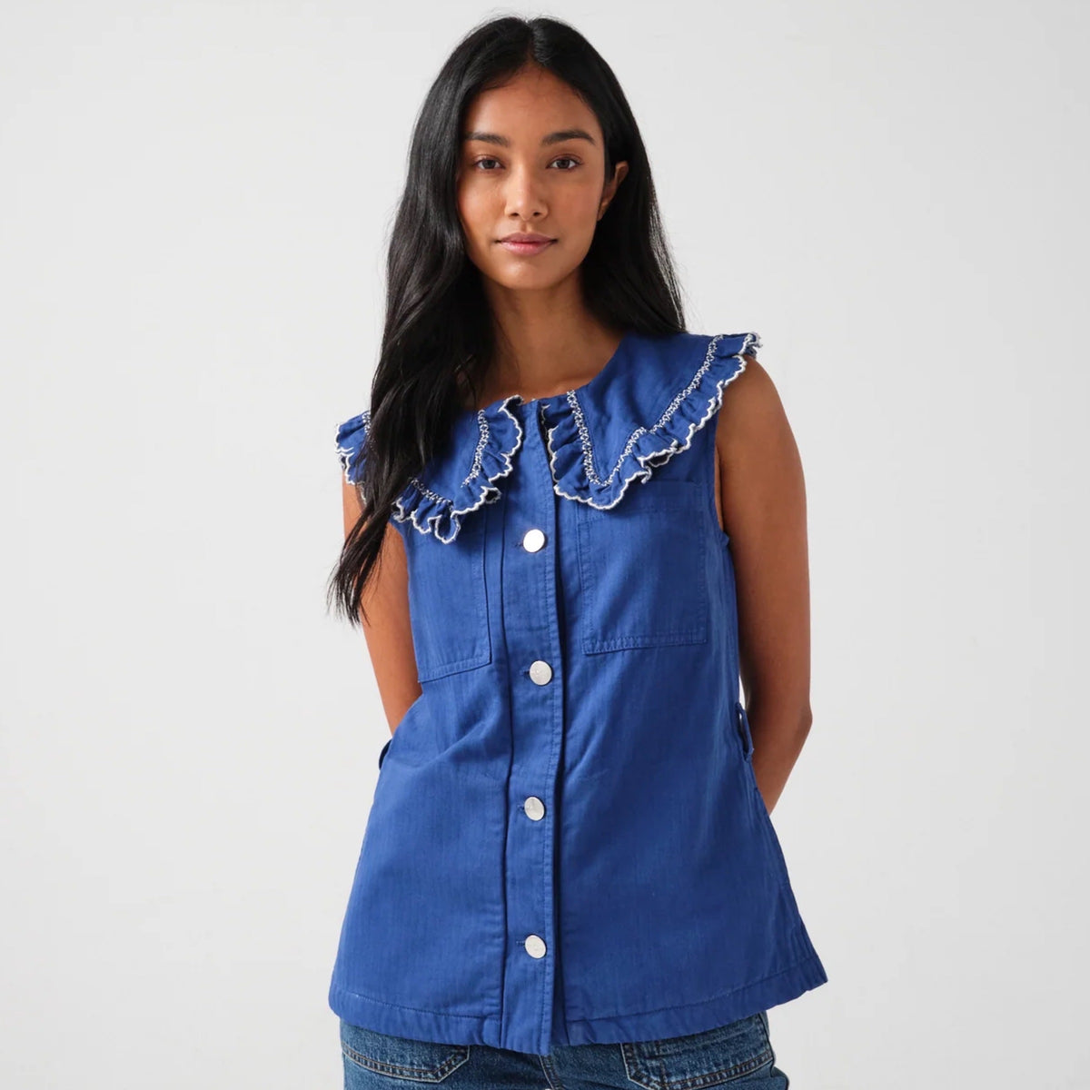 Seventy+Mochi Phoebe Waistcoat Blue