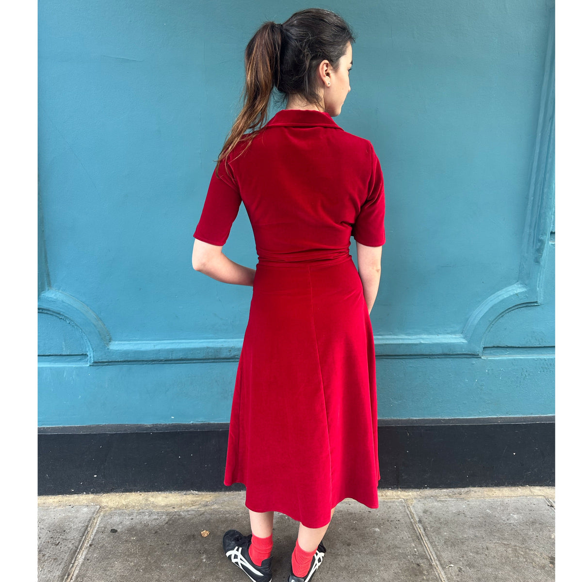 *NEW* Velvet Shirt Dress Ruby