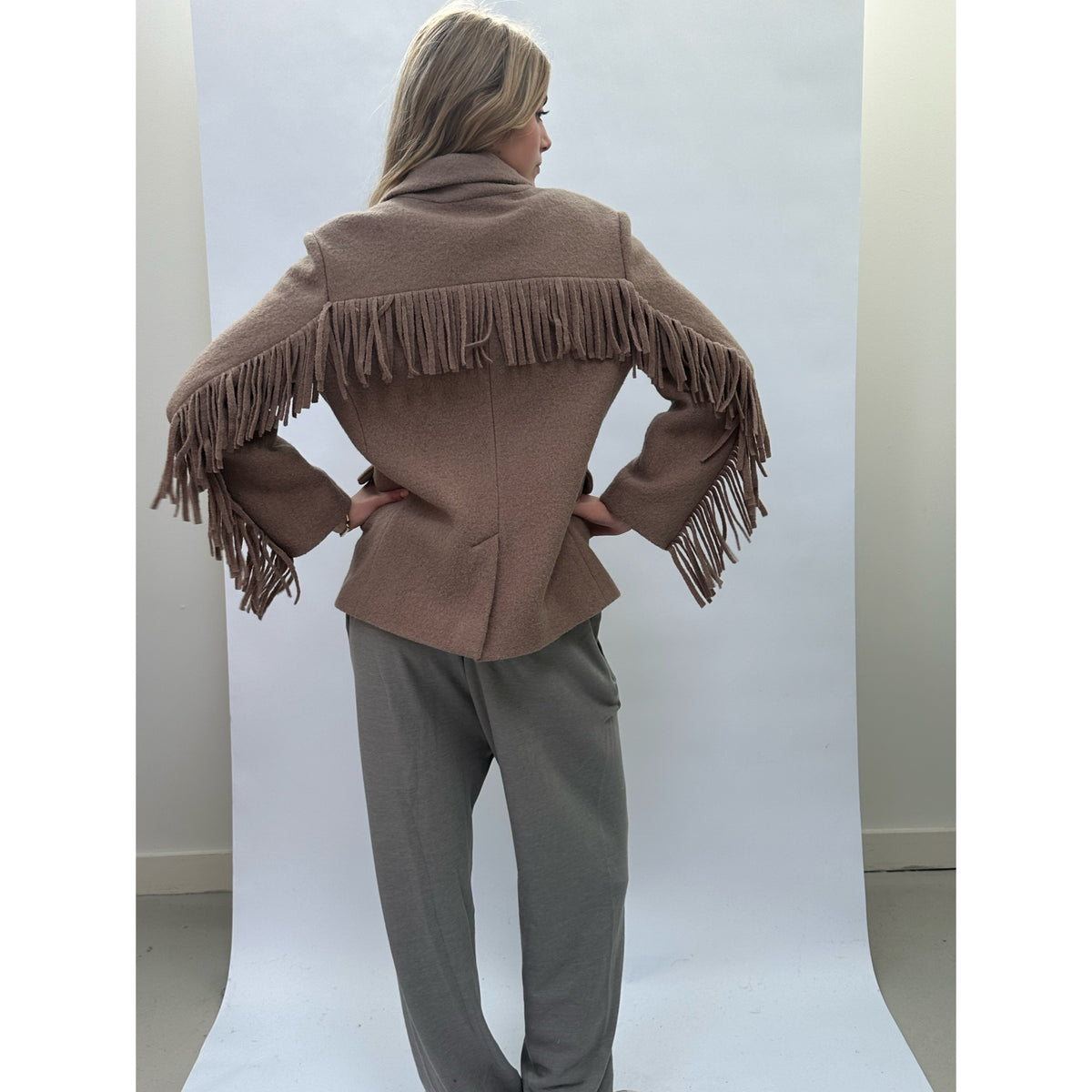 Fringe Jacket Beige