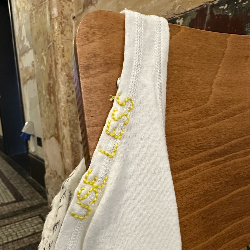 *NEW* White Tank Neckline Logo Yellow