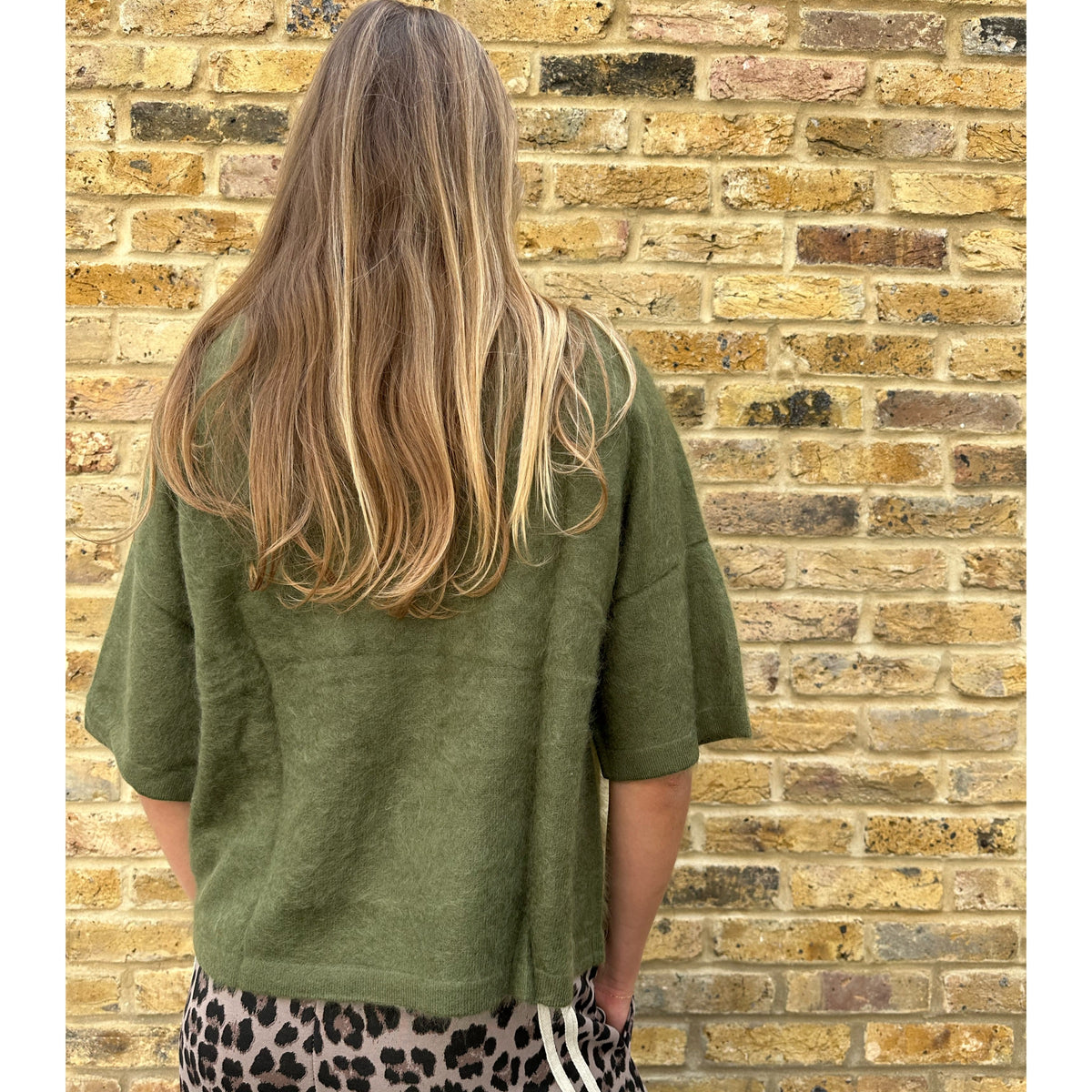 Jenna Brushed Cashmere Jumper Dark Moss