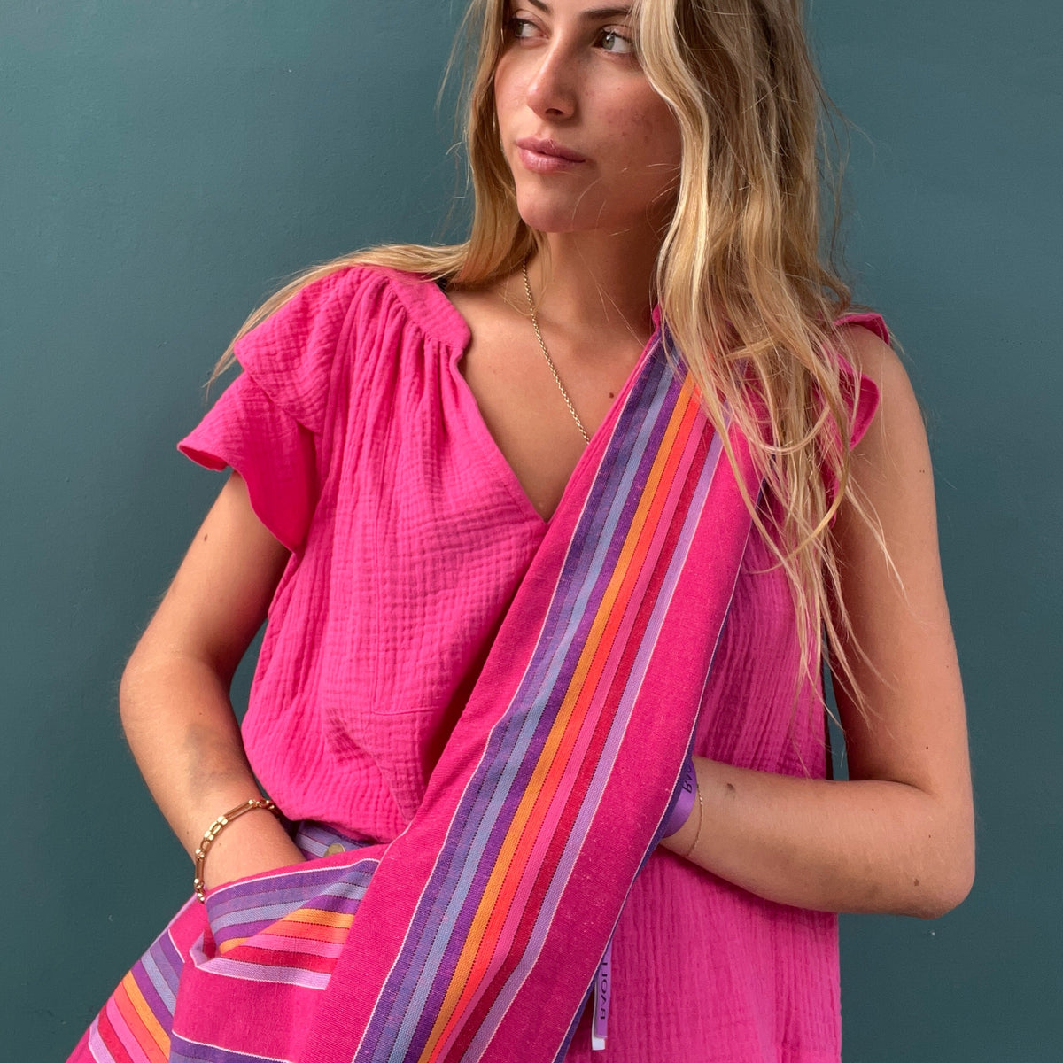 *NEW* Stripe Sling Bag Pink