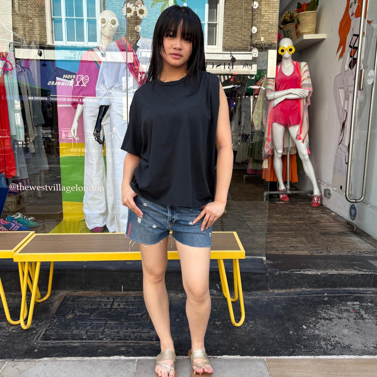 *NEW STYLE* Asymmetric T Black