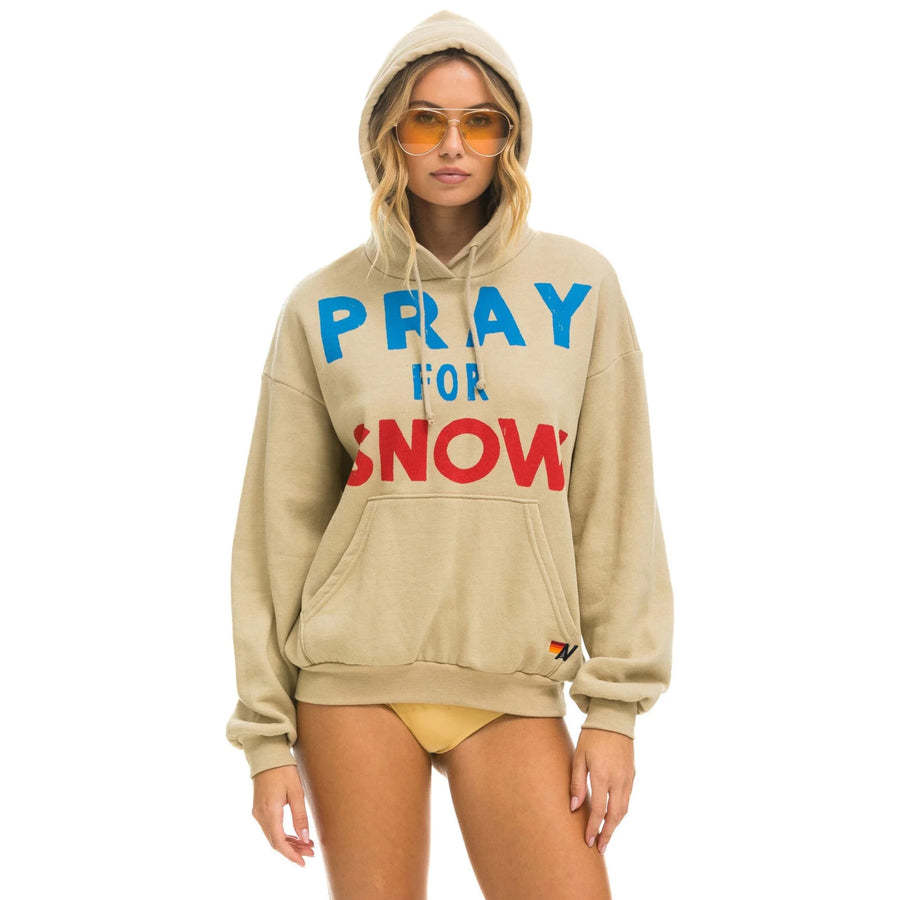 'Pray for snow' Pullover Hoodie Sand Aviator Nation