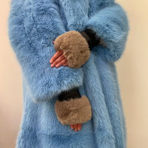 *NEW*Jayley Faux Fur Brown Fingerless Gloves