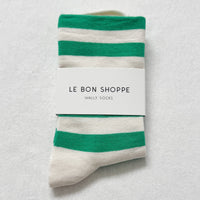 *NEW* Le Bon Shoppe Wally Socks Green Stripe