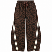Leopard Barrel Sweatpants Chocolate