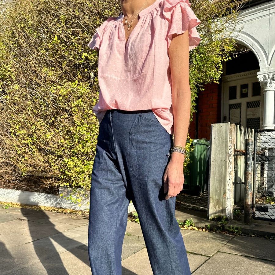 BACK IN STOCK. The West Village Puff Top Pink