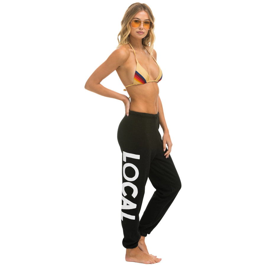 Aviator Nation Locals Only Sweatpants Black NEW