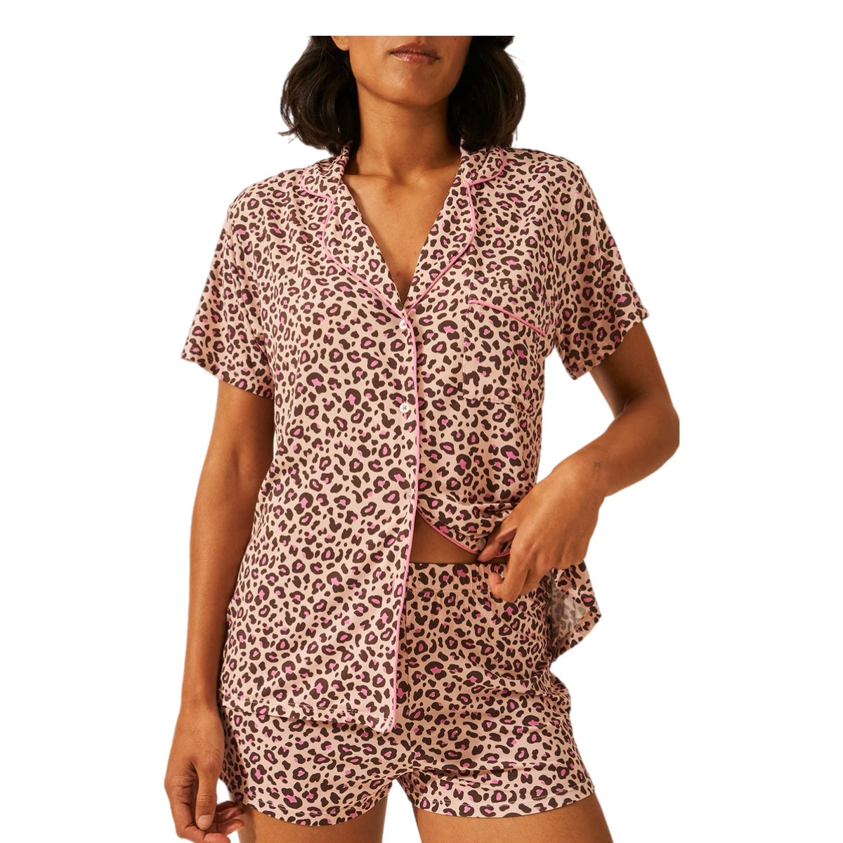 *NEW* Stripe & Stare Short Pyjama Set Liquorice Leopard