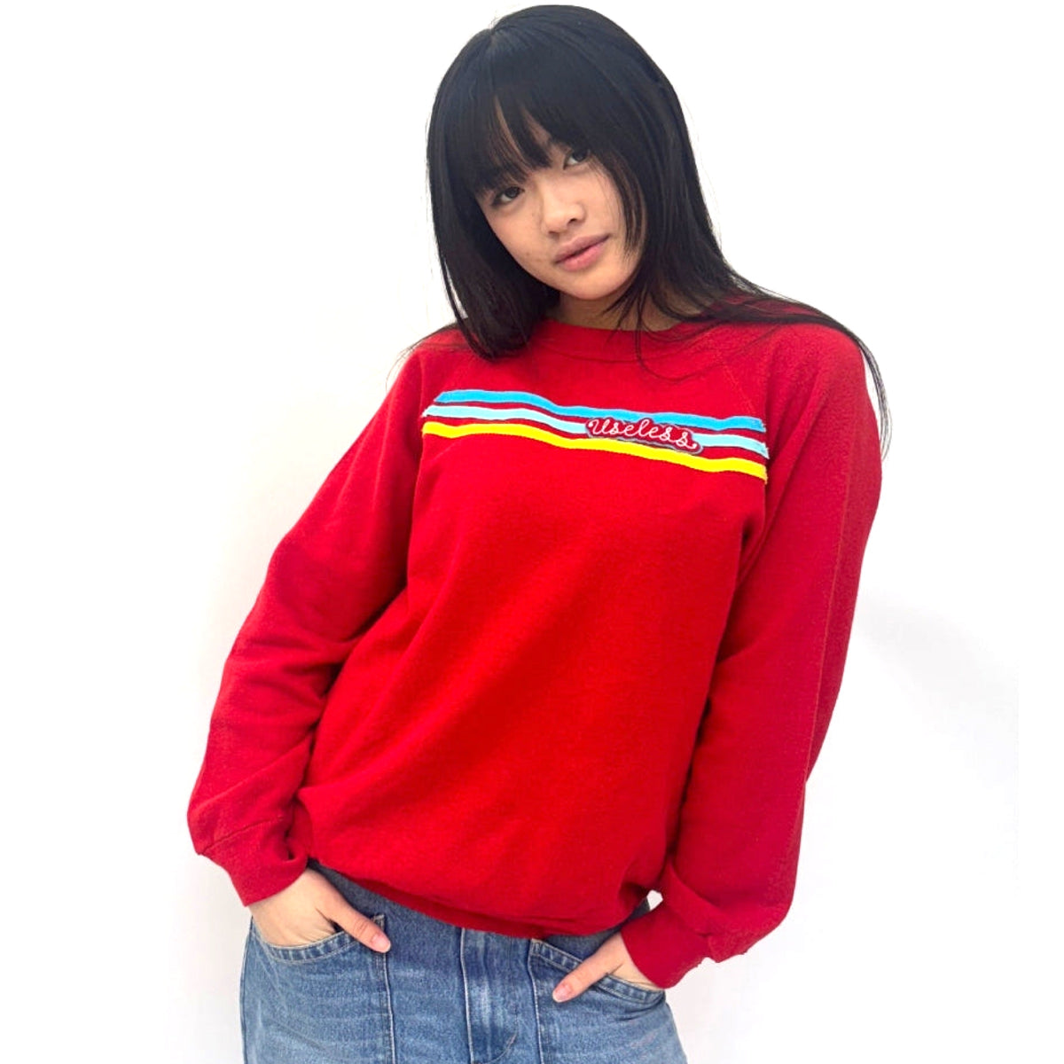 Useless Red Stripe Sweatshirt