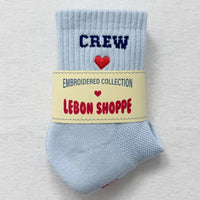 *NEW* Le Bon Shoppe Embroidered Crew Sky Blue