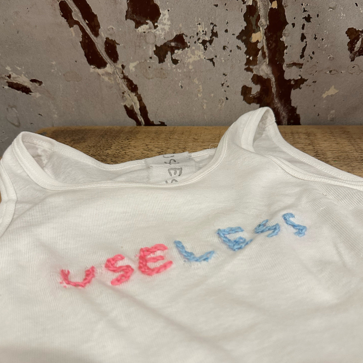 *NEW* White Tank Chest Stitch Logo