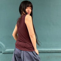 *NEW STYLE* Linen Vest Aubergine